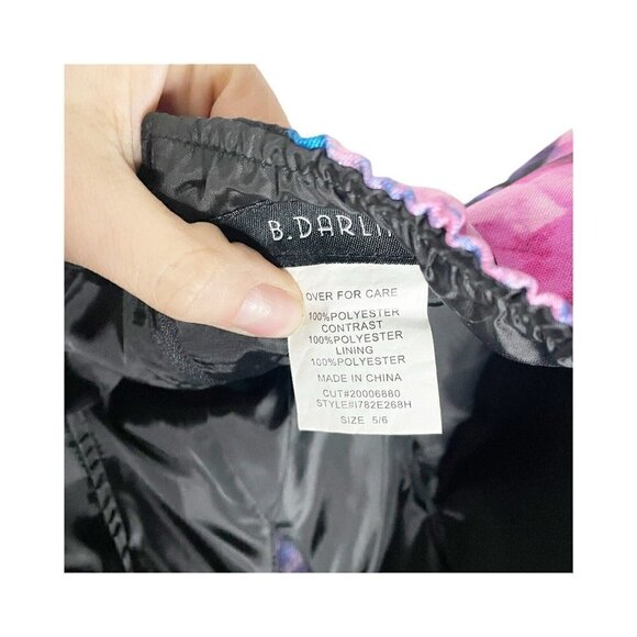 B. Darlin A-Line Formal Dress Black Pink Multicolor Floral Short Junior Size 5/6 - Picture 5 of 7